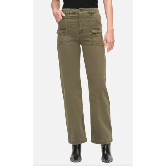 FRAME UTILITY POCKET PANTS GREEN WASHED WINTER MOSS Women's Size 33 NWT - Picture 1 of 14
